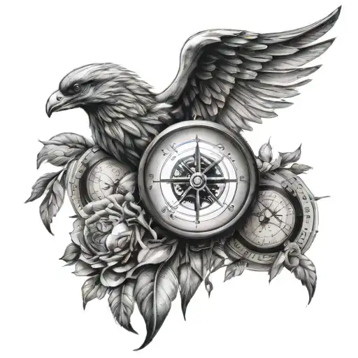 angels wings birds compass Greek mythology tattoo tattoo design idea