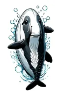 Beluga Whale with bubbles tattoo design idea