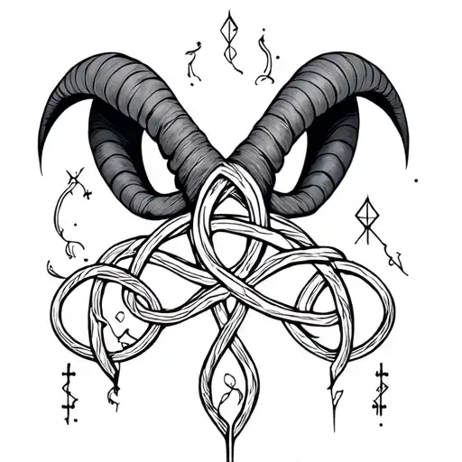 Witches knot tarot aries tattoo design idea