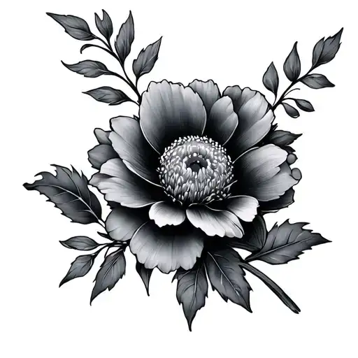 June may august flower tattoo design idea