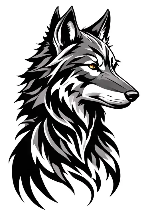 Wolf tribal shoulder tattoo tattoo design idea