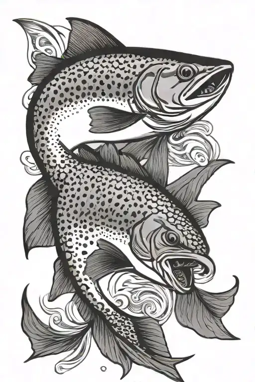 steelhead trout tattoo design idea