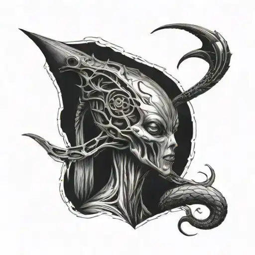 Xenmorph Queen from the Alien movie franchise  tattoo design idea