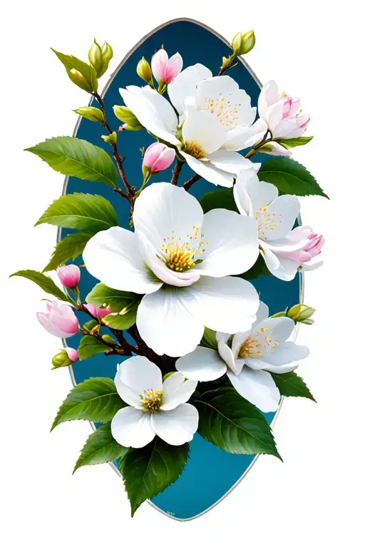 dogwood and cherry blossoms  tattoo design idea