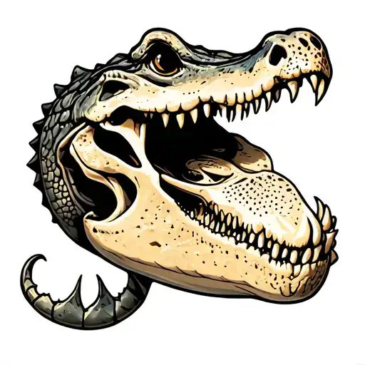 alligator skull tattoo design idea