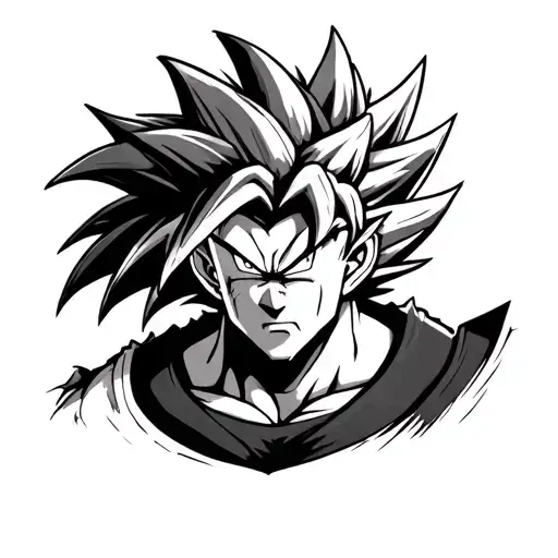 Broly Dragon Ball in two versions tattoo design idea