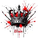King crown with name and date Efraín. 10/2008 tattoo design idea