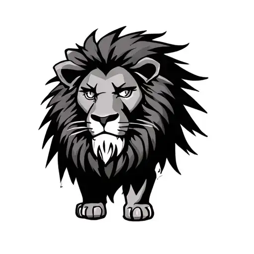 anime style Rasta lion standing tattoo design idea