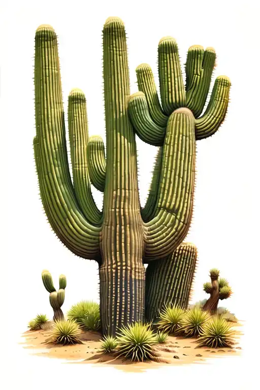 Arizona desert scene tattoo design idea