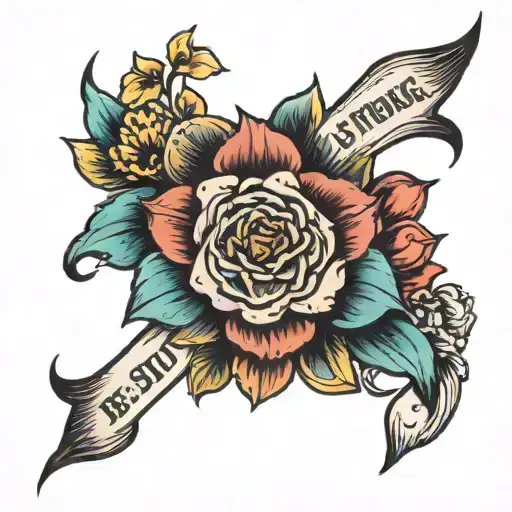 be strong and courageous tattoo design idea