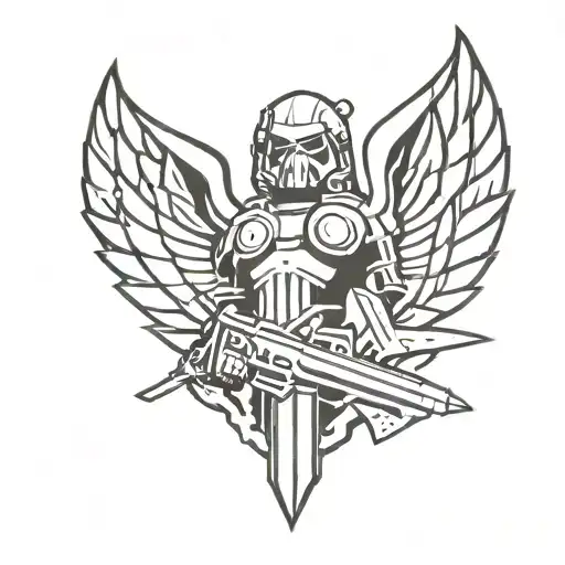 Warhammer 40k Dark Angels tattoo design idea
