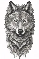 wolf standing tattoo design idea