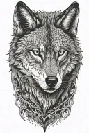wolf standing tattoo design idea