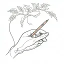 author writing tattoo design idea