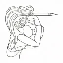 author writing tattoo design idea