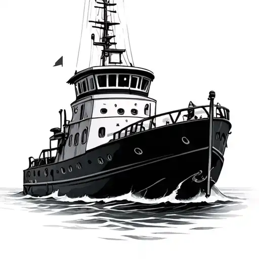 Tugboat tattoo design idea