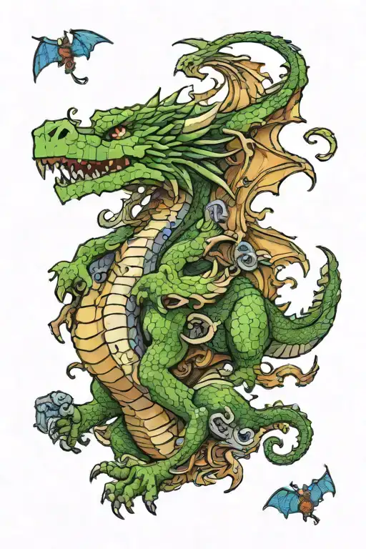 minecraft change dragon holding tattoo design idea