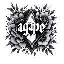 agape written tattoo design idea