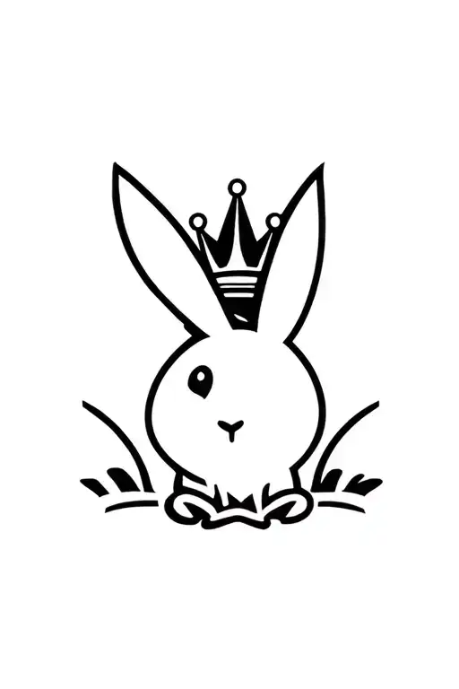 Three Pointed crown sitting on top of the playboy bunny logo tattoo design idea