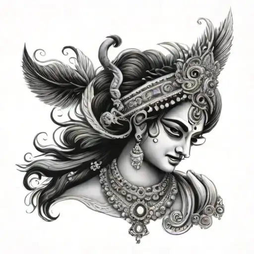 lord Krishna tattoo design idea