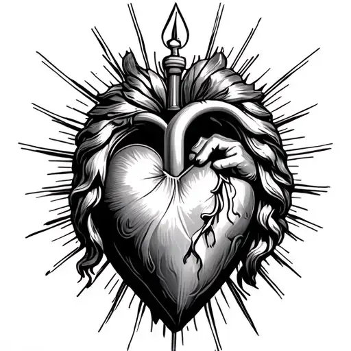 sacred heart of Jesus tattoo design idea