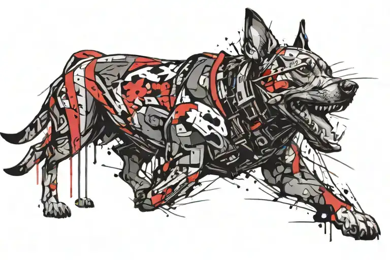 Subaru Impreza sti and miniature pinscher tattoo design idea