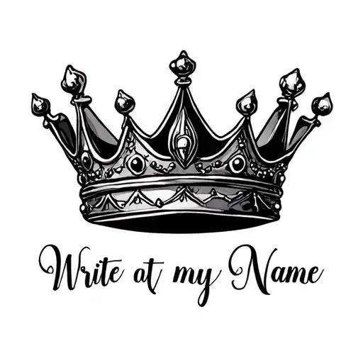 write out my name tiara and draw crown made tattoo design idea