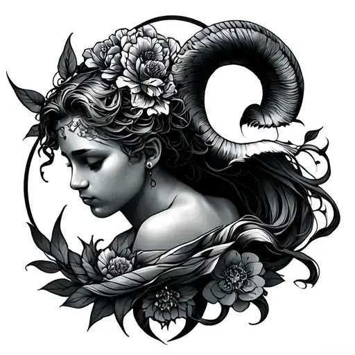 Aquarius, Virgo, aries tattoo design idea