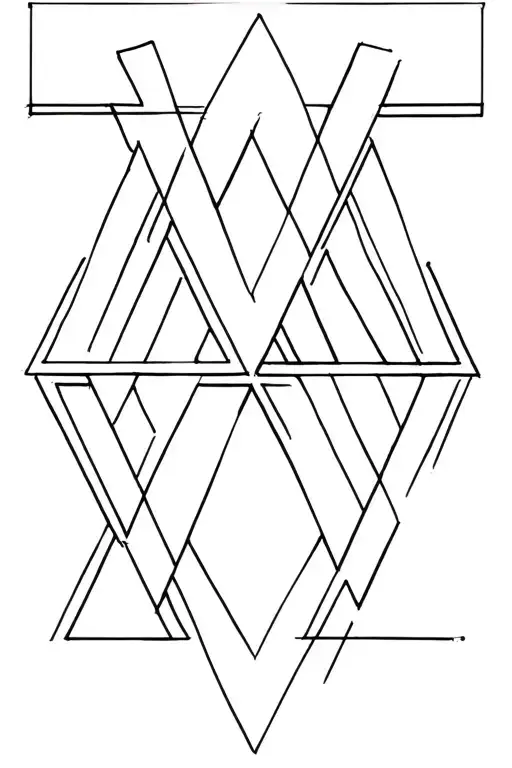 initials w and d triangles that merge tattoo design idea