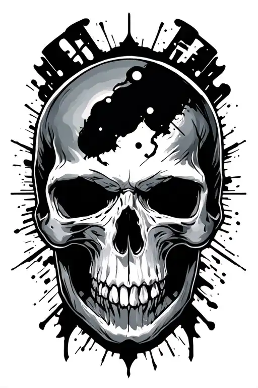 anarchy and cyber sigilism tattoo design idea