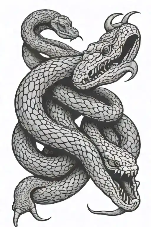 snake eating itself tattoo design idea