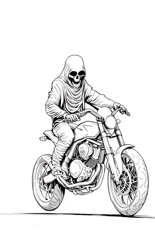 Grim Reaper riding sportbike tattoo design idea