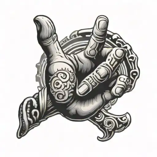 YOLO HAND SIGN SPQR WITH THE STOTICS tattoo design idea