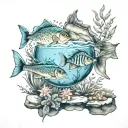 aquarium tattoo design idea