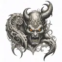 devil half angel tattoo design idea