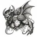 devil half angel tattoo design idea