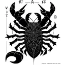 zodiac sign Scorpio with the initial W and a date 10, tattoo must be look alike an hidden message  tattoo design idea