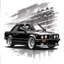 bmw e30 side view tattoo design idea
