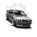 bmw e30 side view tattoo design idea