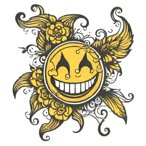 smiley face tattoo design idea