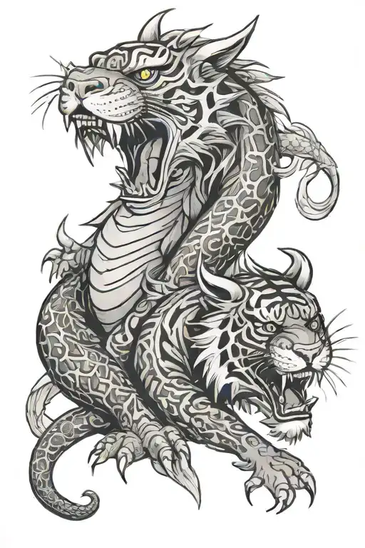 dragon and tiger tattoo design idea