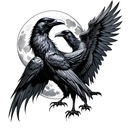 The Morrigan, Irish Goddess, Triple Moon, Raven Tattoo tattoo design idea