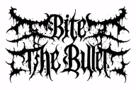 "Bite The Bullet" "Bite The Bullet" Dense black gothic script fused with abstract forms raw strokes tattoo design idea