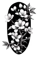 cherry blossom branch tattoo design idea