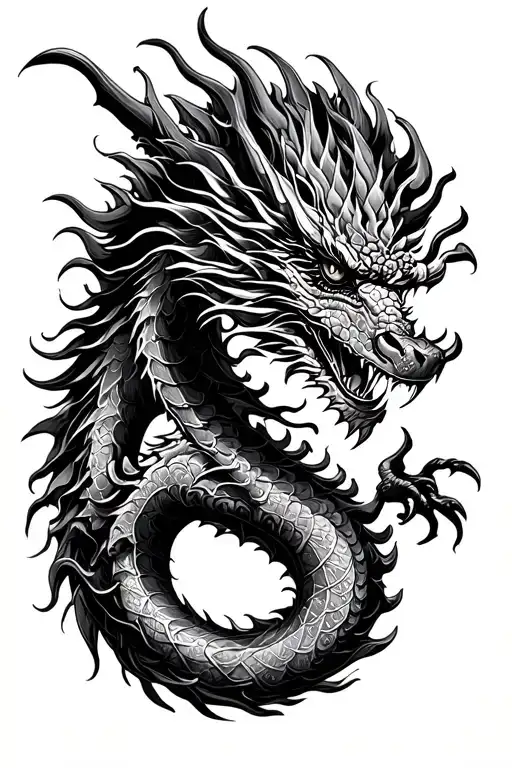 dragon chine tattoo design idea