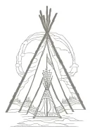 teepee, wild west tattoo design idea