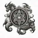 Libra Pisces and taurus zodiac sign tattoo design idea