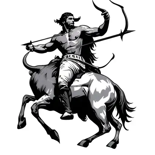 Chicago Bulls sagittarius archer riding an ox tattoo design idea