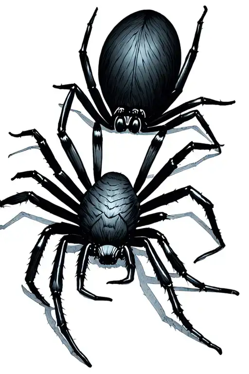 Black widow spider tattoo design idea
