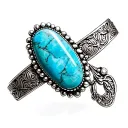 western turquoise brooch bracelet tattoo design idea